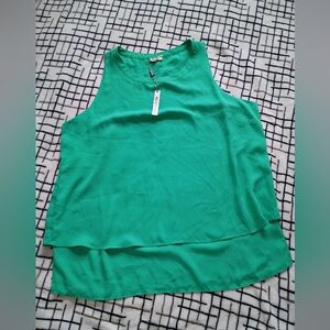 Sioni Size Large Green Layered Blouse New With Tags